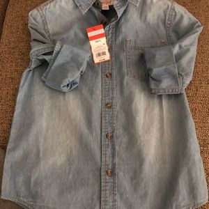 Stylish Size 7 boys stone washed button down NWT